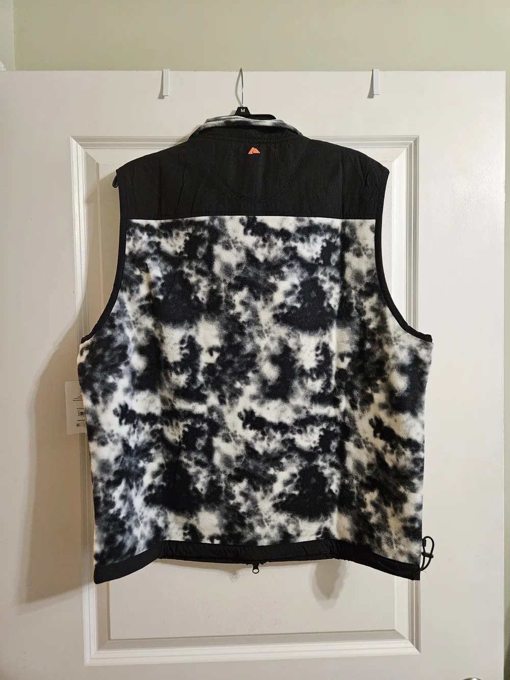 Ozark Trail Men's Black & White Tie-Dye Fleece Vest, Size L, NWT